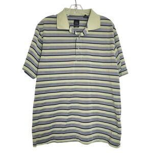 Page & Tuttle Short Sleeve Golf Polo Shirt Men's Size Large Blue‎ Striped M30